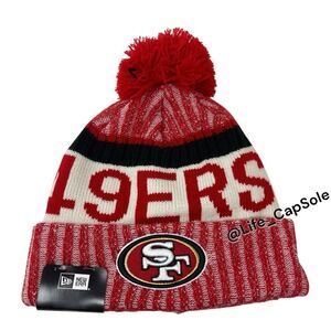 NFL New Era San Francisco 49ers Logo Heavy Knit Beanie Stocking Cap One Size NEW